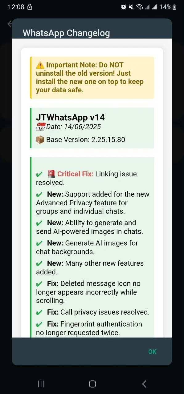 JTWhatsApp+ JiMODs v14.0 Jimtechs Editions